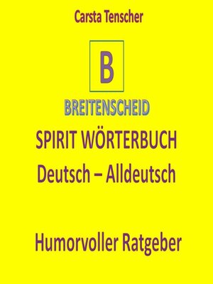 cover image of Spirit Wörterbuch Deutsch-Alldeutsch